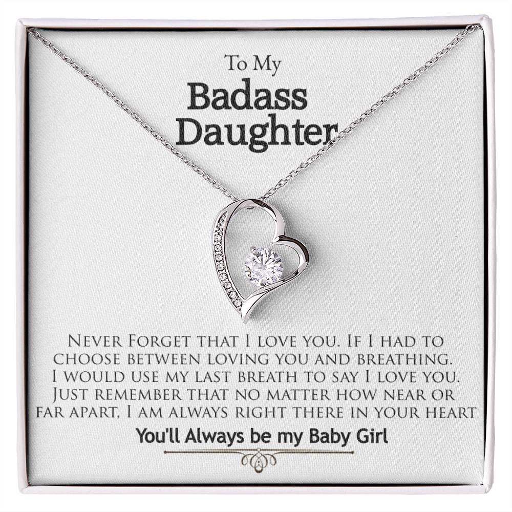 Badass Daughter - Merry Christmas - Interlocking Hearts Necklace - Charming  Present